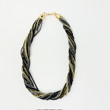 COLLAR CANUTILLOS NEGROS, DORADOS, PLATEADOS
