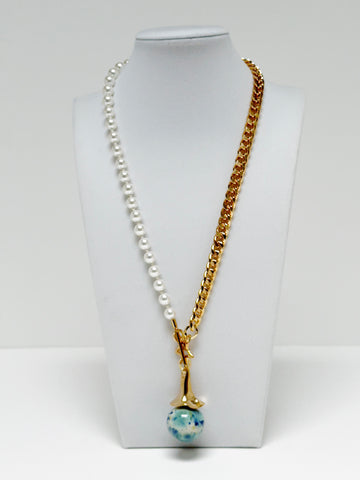 Necklaces Tolon Pearl Gold - Carolina Olivares