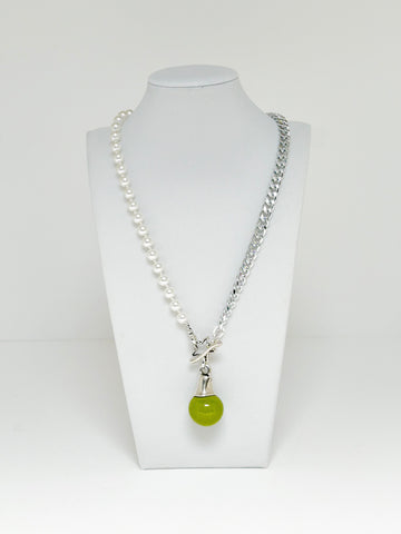 Necklaces Tolon Pearl Silver - Carolina Olivares