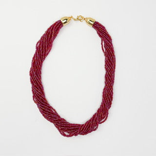 COLLAR CANUTILLOS ROJO TORNASOL