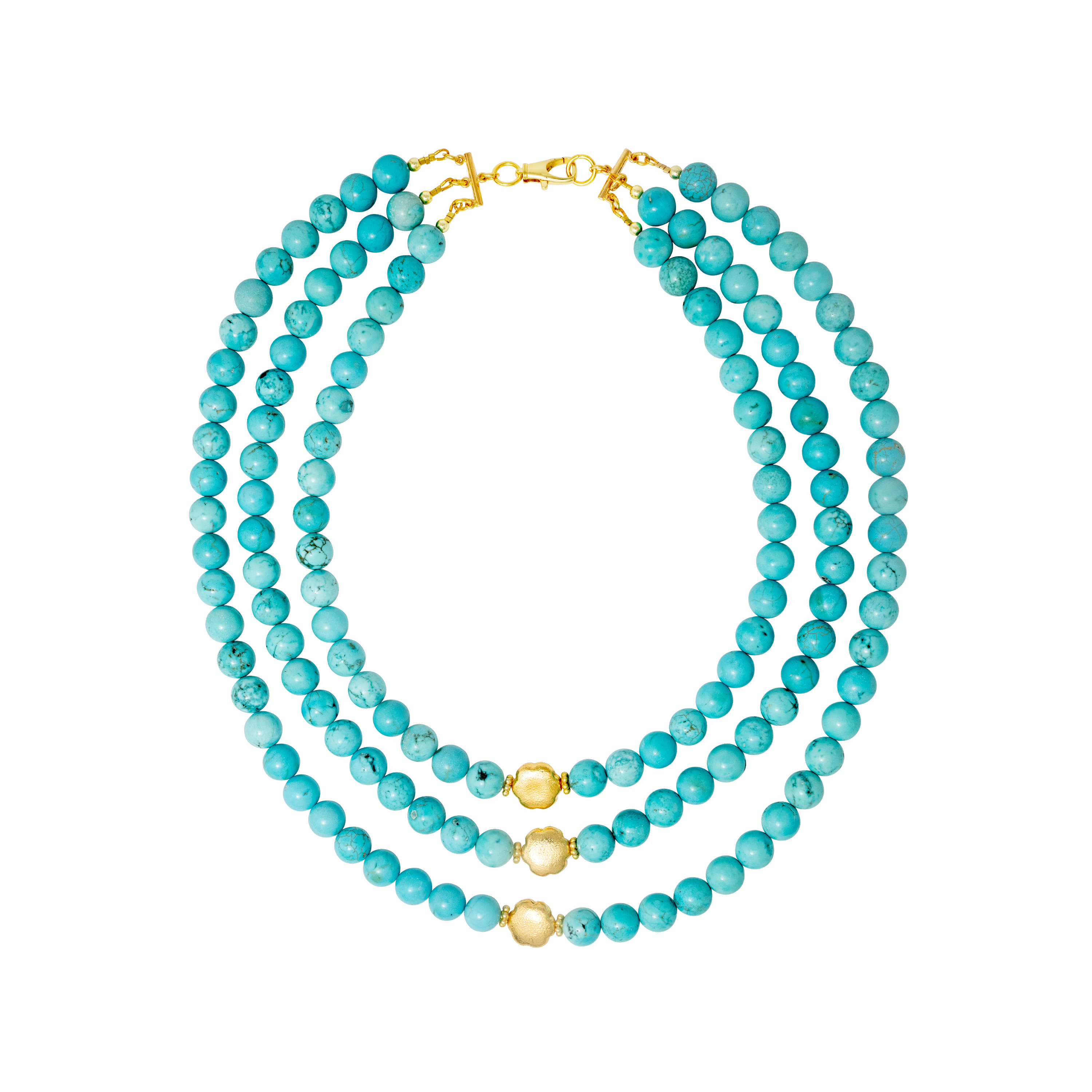 DIANA 3 LAYERS TURQUOISE NECKLACE