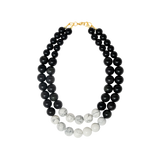 AILEEN BLACK ONYX & HOWLITE NECKLACE