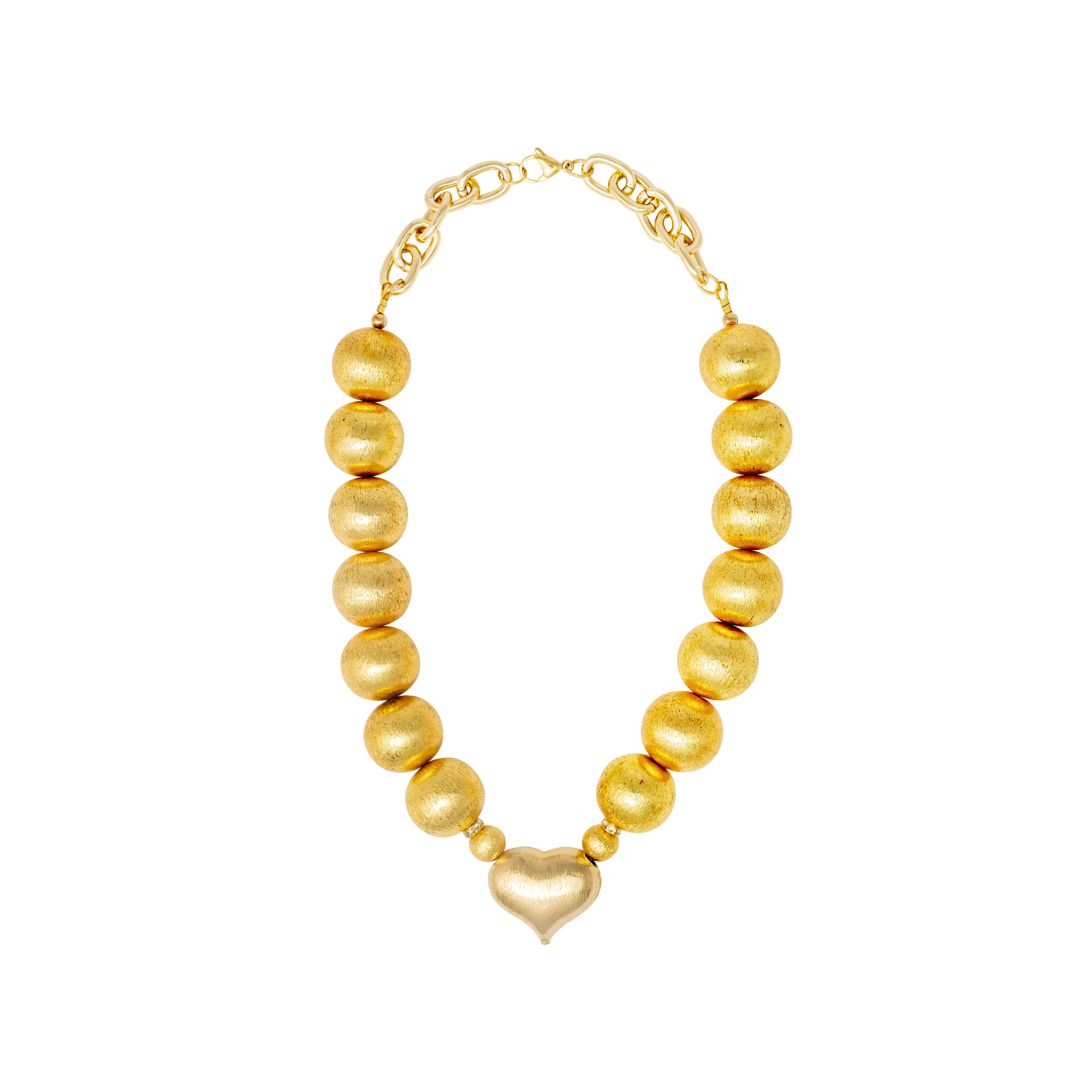 IANA NECKLACE GOLD ROUND INDIAN NECKLACE W/HEART
