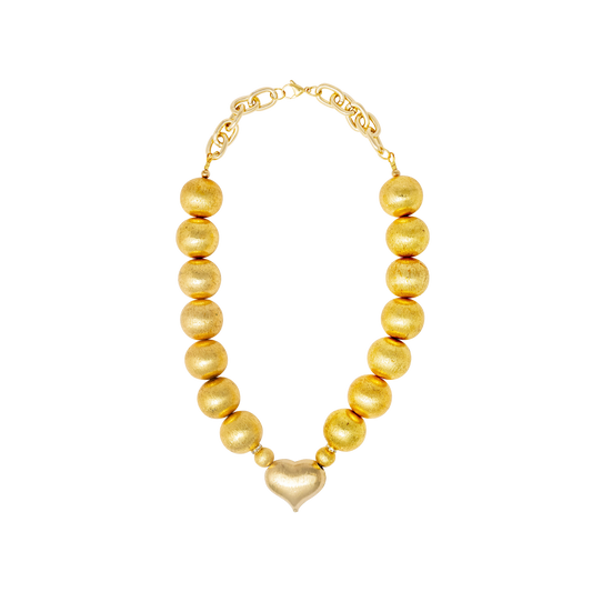 IANA NECKLACE GOLD ROUND INDIAN NECKLACE W/HEART