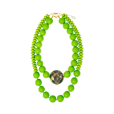 SHARYL GREEN RESIN 20" NECKLACE  WITH LONG NECKLACE (SOLD SEPARATELY)