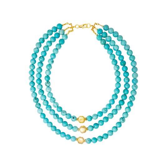 DIANA 3 LAYERS TURQUOISE NECKLACE