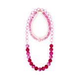 REBECA PINK AND WHITE RESIN NECKLACE (SOLD SEPARATELY - SHORT AND LONG ONE ENID