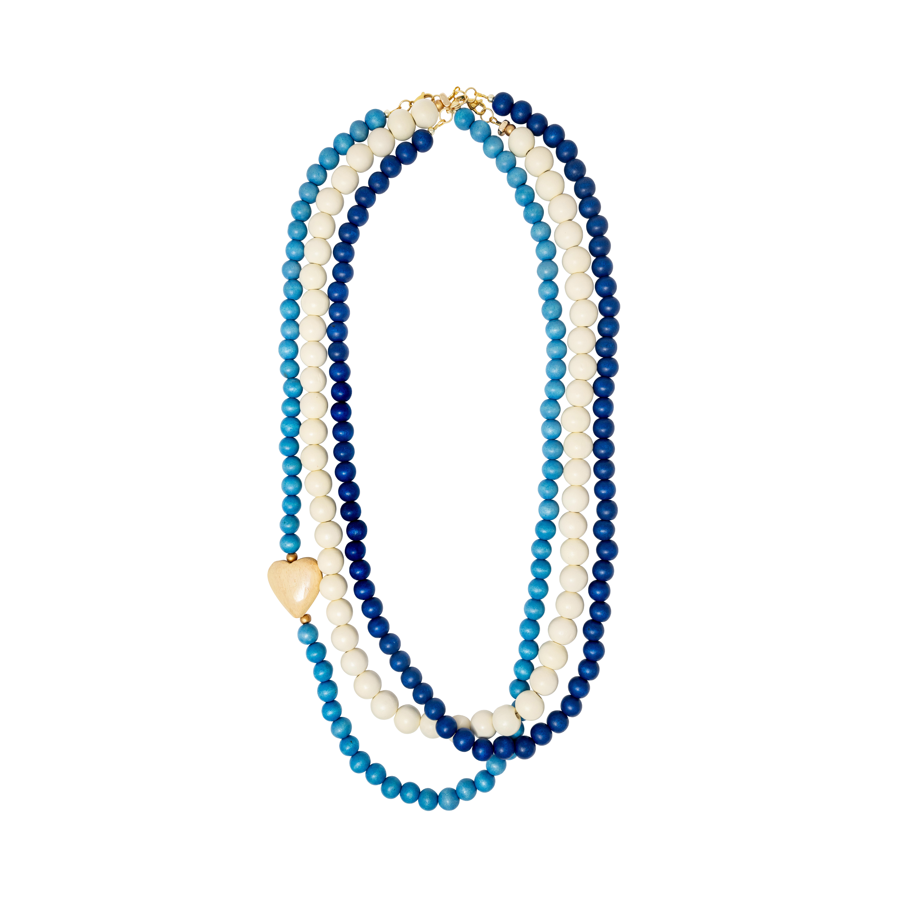 WINNIE THREE COLOR LONG WOOD NECKLACE