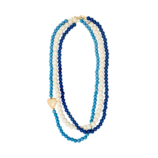 WINNIE THREE COLOR LONG WOOD NECKLACE