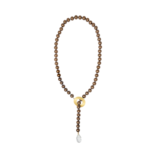 PAMELA BROWN PEARL LARIAT NECKLACE