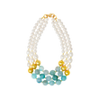 LILLY MIX - LIGHT BLUE AGATE WITH PEARLS