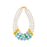 LILLY MIX - LIGHT BLUE AGATE WITH PEARLS