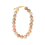 JULIET LIGHT PINK JADE NECKLACE WITH GOLD FLAKES NECKLACE