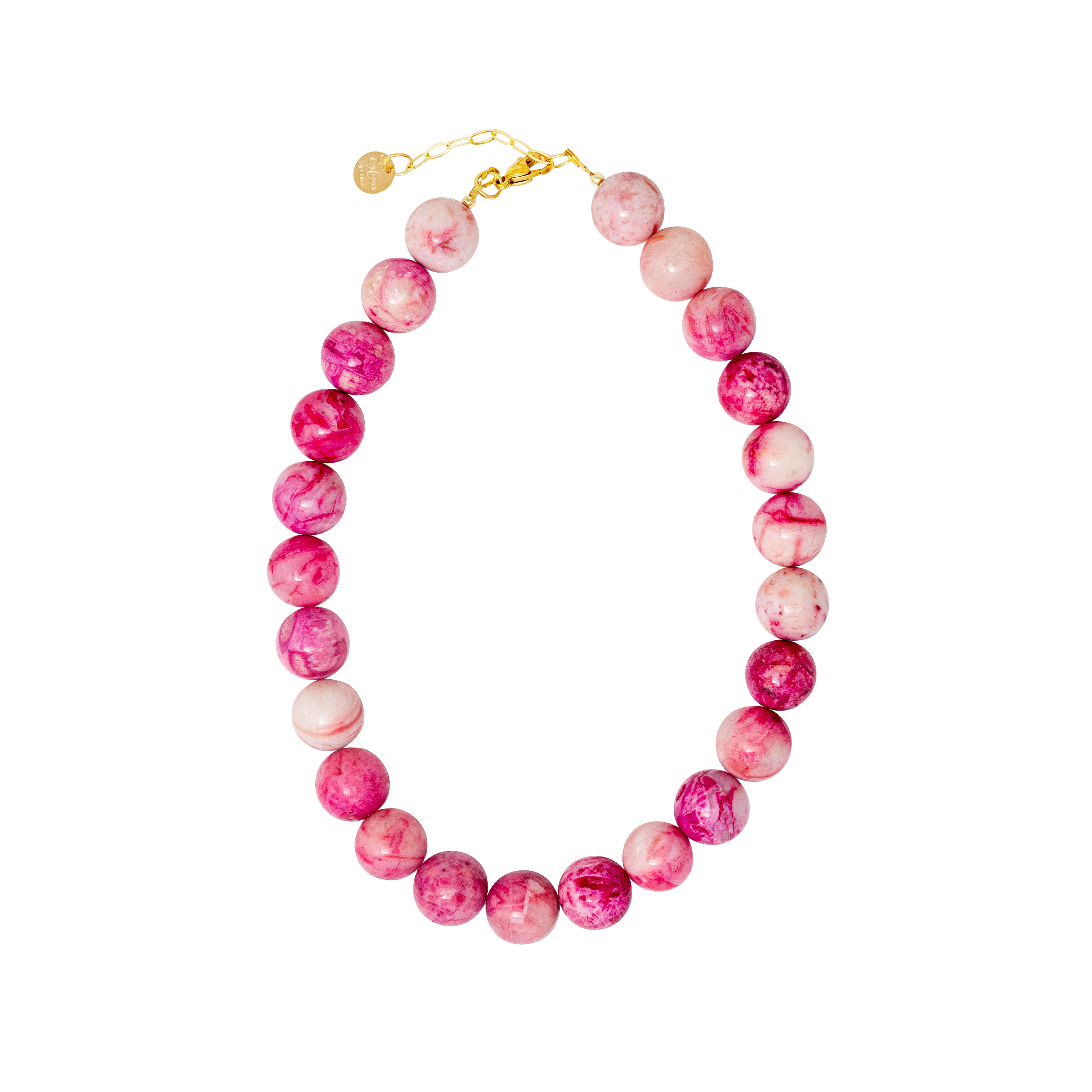 MELISSA CRAZE LACE PINK AND WHITE STONE BEADS NECKLACE