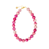 MELISSA CRAZE LACE PINK AND WHITE STONE BEADS NECKLACE