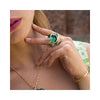 Emerald Flower Murano Crystal Ring - Andrea Marazzini
