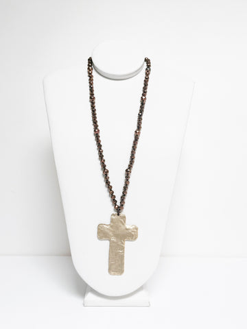 Golden Cross Rondelle Necklace - Yes or Yes