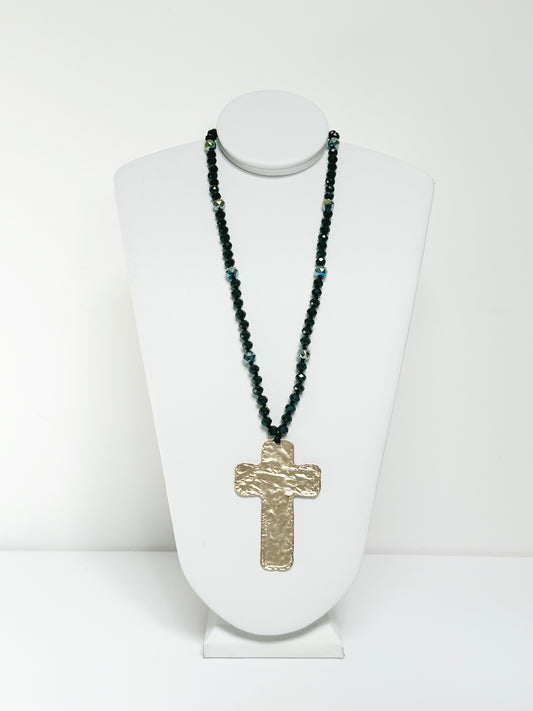 Golden Cross Rondelle Necklace - Yes or Yes