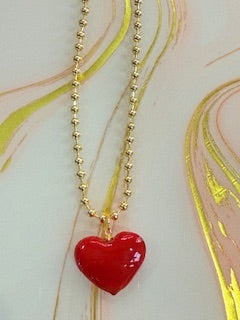 MOTHER DAUGHTER COLLAR DORADO CON DIJE CORAZON MURANO GRANDE