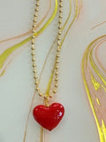 MOTHER DAUGHTER COLLAR DORADO CON DIJE CORAZON MURANO GRANDE