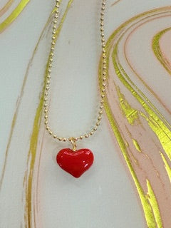 MOTHER AND DAUGHTER COLLAR DORAO CON DIJE CORAZON MURANO PEQUEÑO