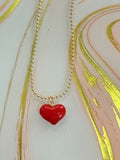 MOTHER AND DAUGHTER COLLAR DORAO CON DIJE CORAZON MURANO PEQUEÑO