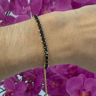 TENNIS BRACELET EN SWAVOVSKI NEGRO