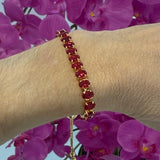 TENNIS BRACELET ROJO Y DORADO