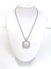 Square Crystal Pendant Necklace