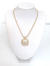 Square Crystal Pendant Necklace