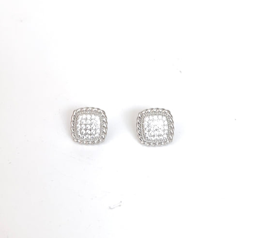 Square Crystal Stud Earrings