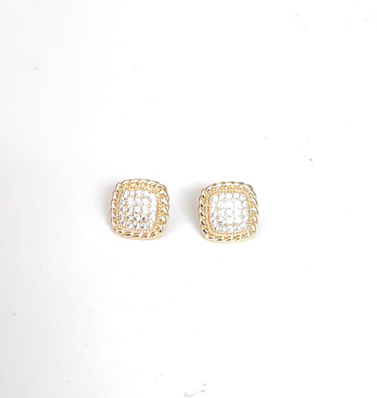 Square Crystal Stud Earrings