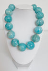 Chunky Marble Resin Beaded Necklace