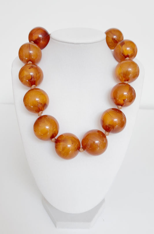 Chunky Resin Beaded Statement Necklace
