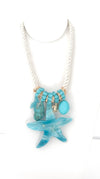 Nautical Rope Necklace with Resin Starfish Charms