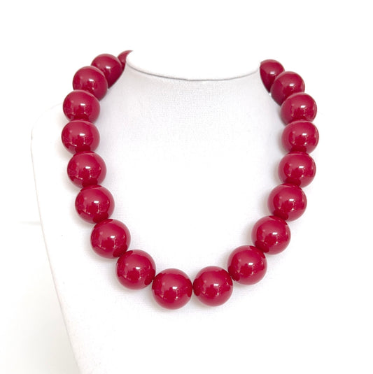 Classic Bold Resin Bead Statement Necklace