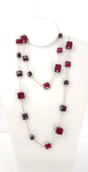 Crystal Square Long Necklace