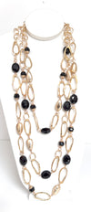 Golden Triple Layer Crystal Necklace