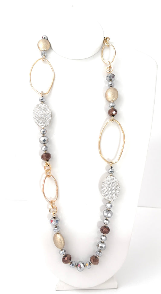 Mixed Crystal Long Necklace