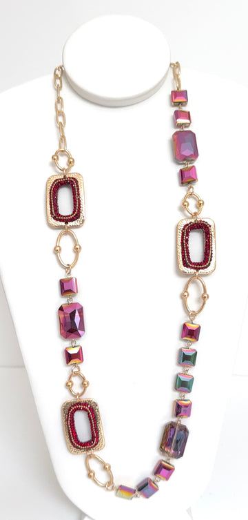 Rectangular Crystal Necklace