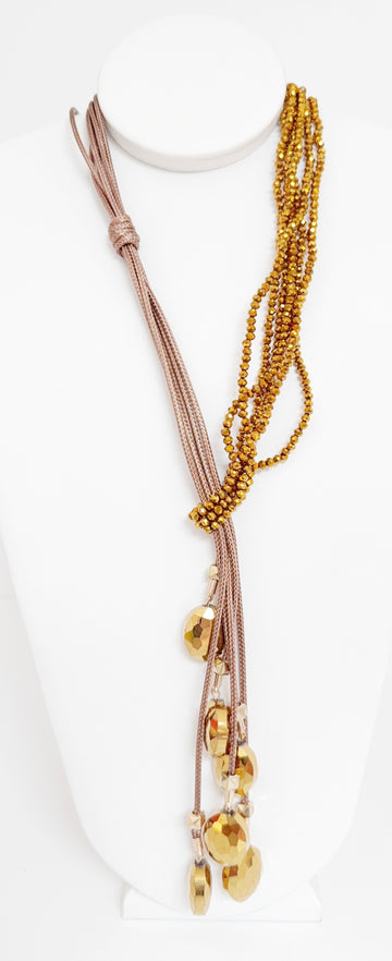 Crystal Cascade Lariat Necklace