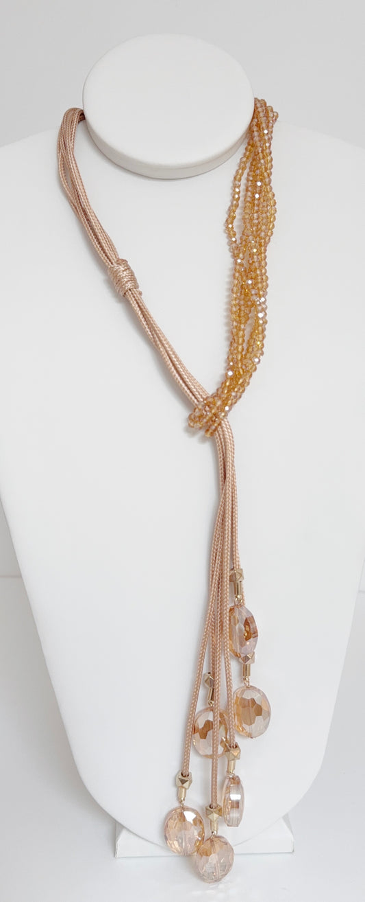 Crystal Cascade Lariat Necklace