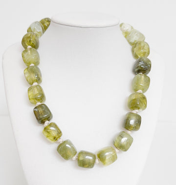 Marble Cube-Shape Resin Beaded Necklace