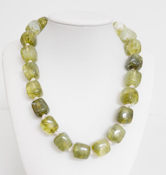 Marble Cube-Shape Resin Beaded Necklace