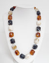 Marble Cube-Shape Resin Beaded Necklace