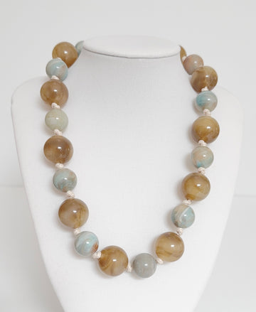 Marble Beaded Resin Necklace