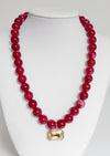 Beaded Necklace with Crystal Pendant