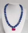 Beaded Necklace with Crystal Pendant