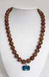 Beaded Necklace with Crystal Pendant