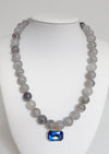 Beaded Necklace with Crystal Pendant